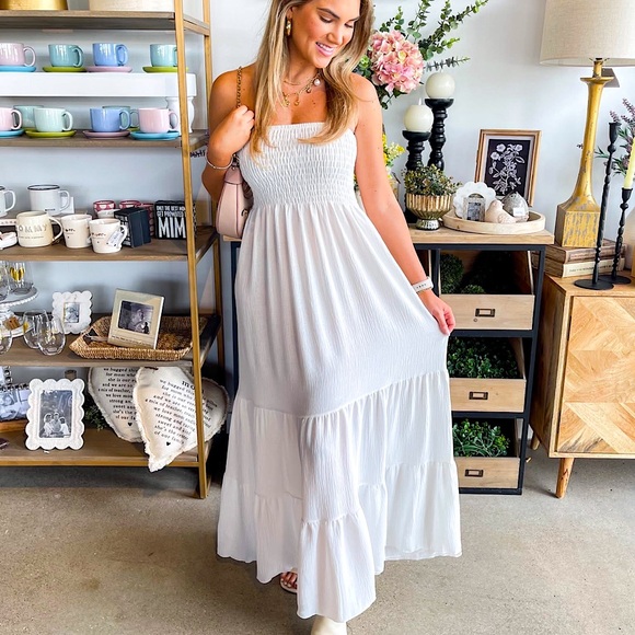 🆕🌿🤍ENTRO: White Linen  Summer Dress MEDIUM - Picture 6 of 10